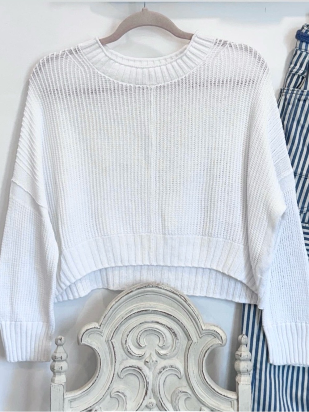 Open knit Lightweight Cropped Sweater